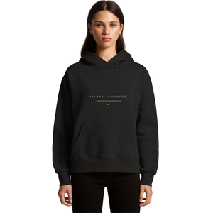 Black Relaxed Hoodie Silver Lines