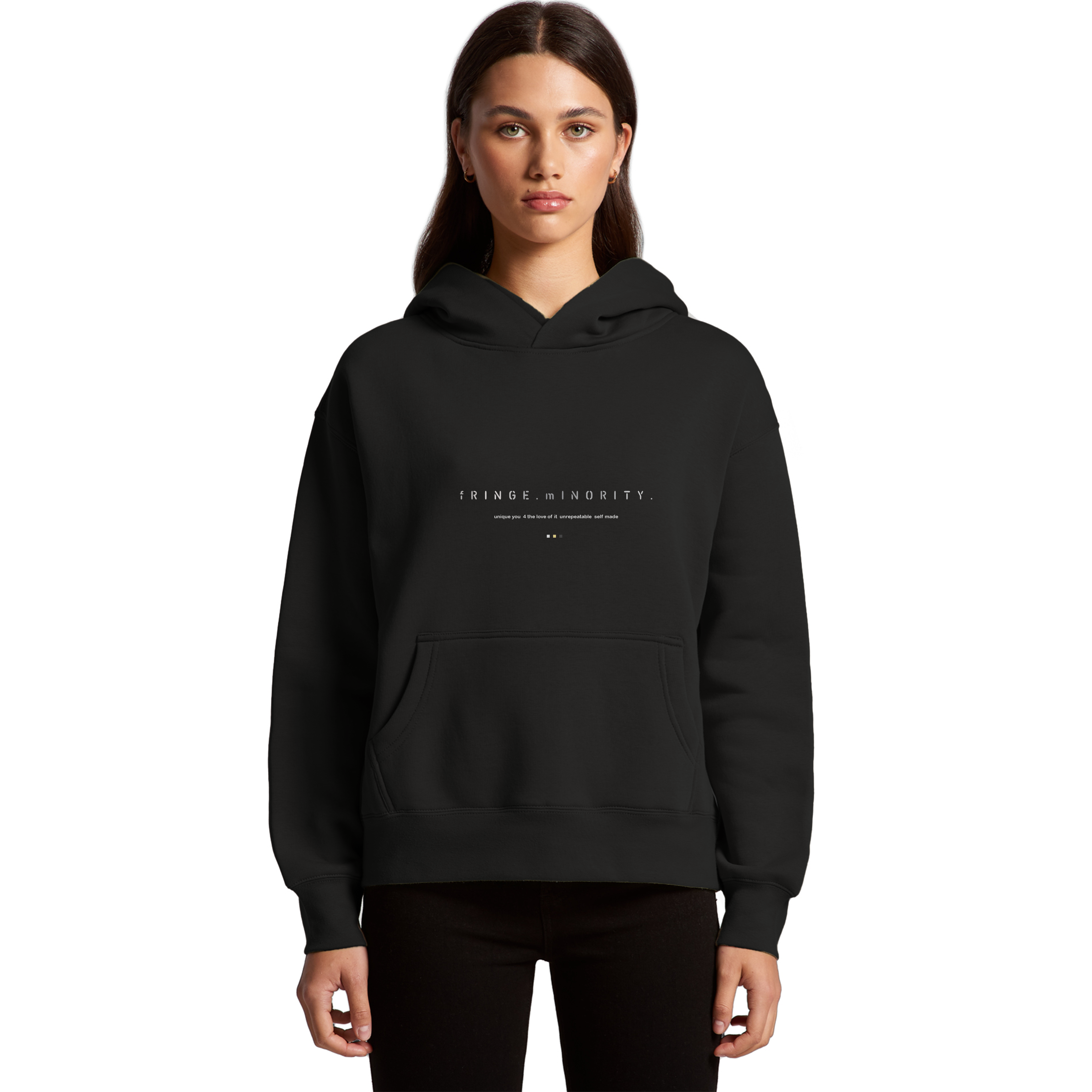 Black Relaxed Hoodie Silver Lines