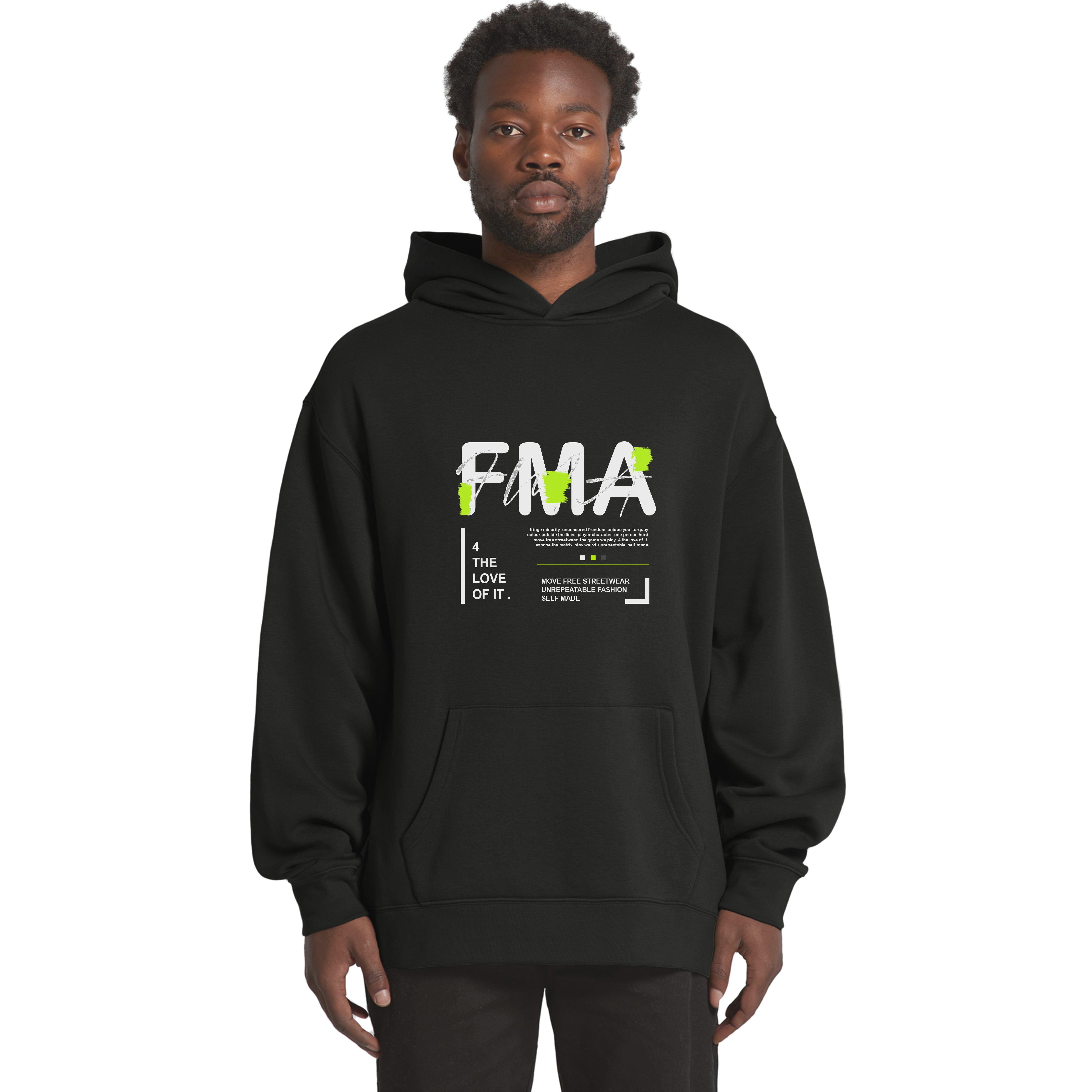 Black Relaxed Hoodie 4the Green